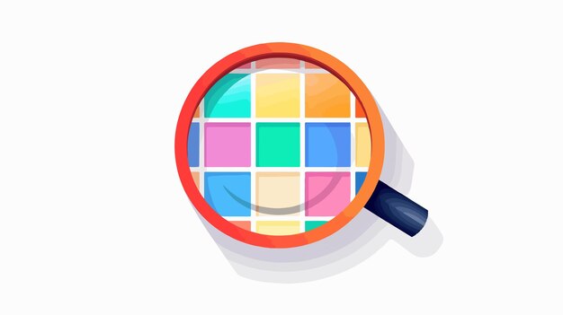 Vector colorful loupe icon on white background