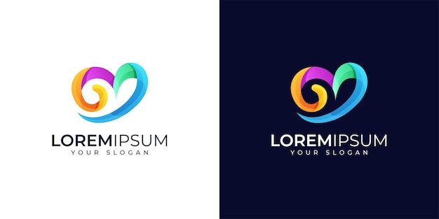 Colorful love logo design inspiration