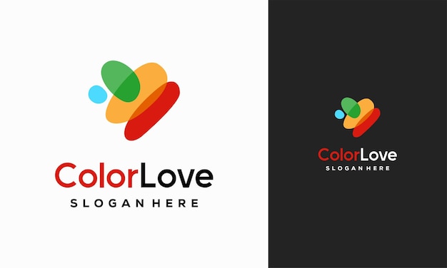 Colorful Love logo designs concept vector Heart care logo template vector