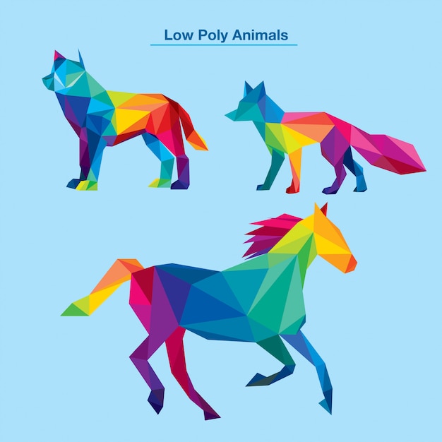 Colorful Low Poly Animal Collection