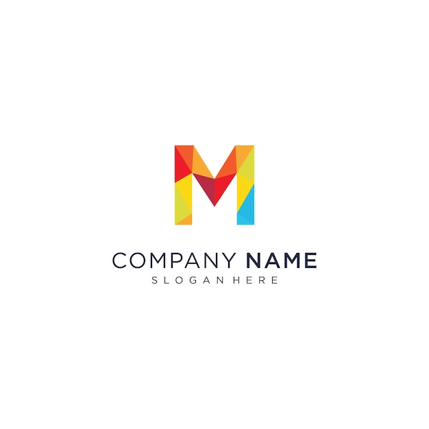 Colorful M letter logo technology