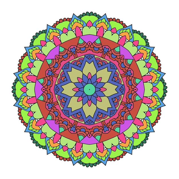 Colorful Mandala Art Beautiful Ethnic Floral Pattern background