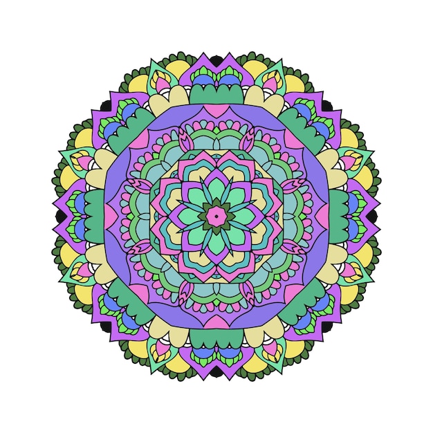 Colorful Mandala Art Beautiful Ethnic Floral Pattern background