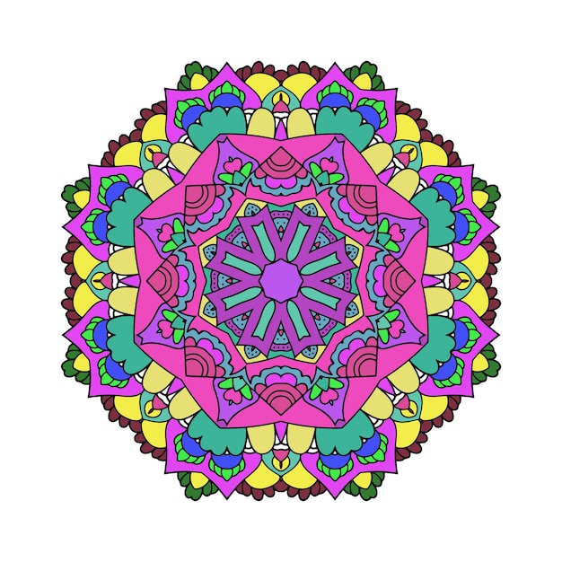 Colorful Mandala Art Beautiful Ethnic Floral Pattern background