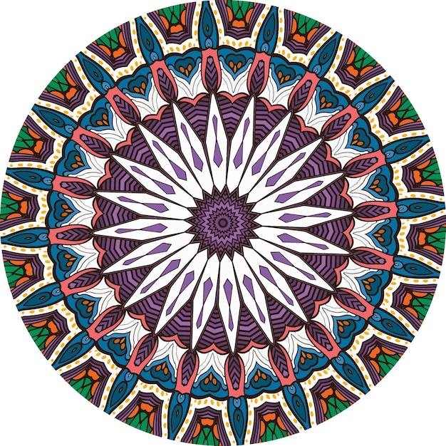 Colorful Mandala. Decorative Round Ornament. Isolated On White Background.