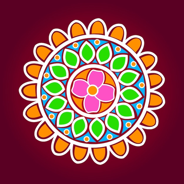 Colorful mandala design Premium Vector