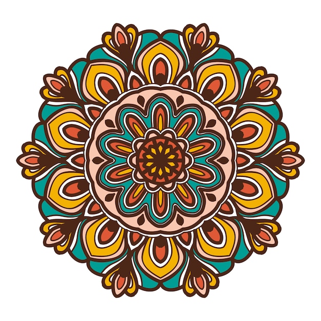 Colorful mandala flower illustration 