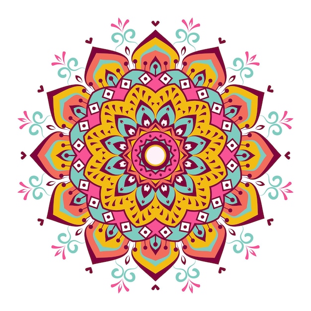 Colorful mandala ornament decoration template