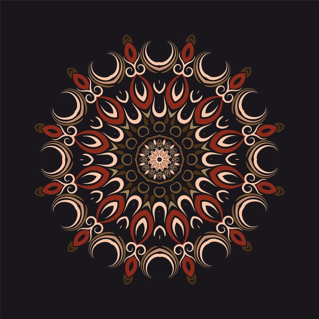 Colorful mandala pattern for embroidery Vector decorative background Round abstract grunge mandalas in ethnic style