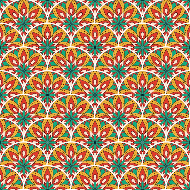 Colorful mandala seamless pattern illustration