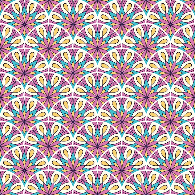 Colorful mandala seamless pattern illustration