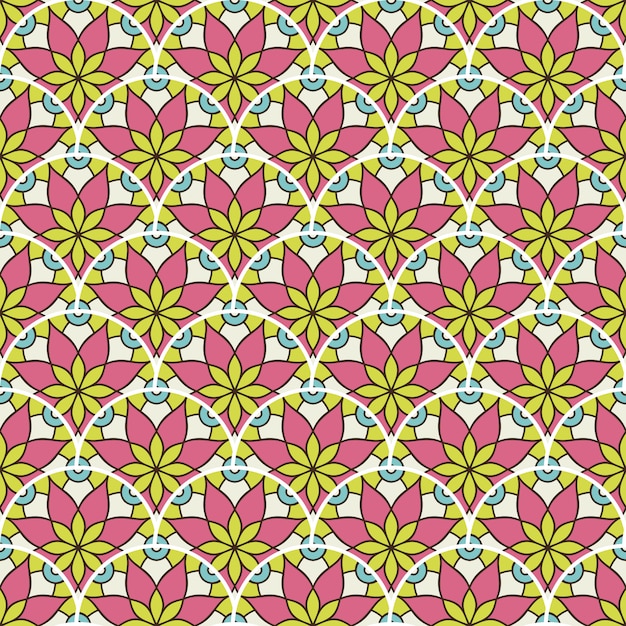 Colorful mandala seamless pattern illustration