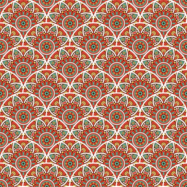 Colorful mandala seamless pattern illustration