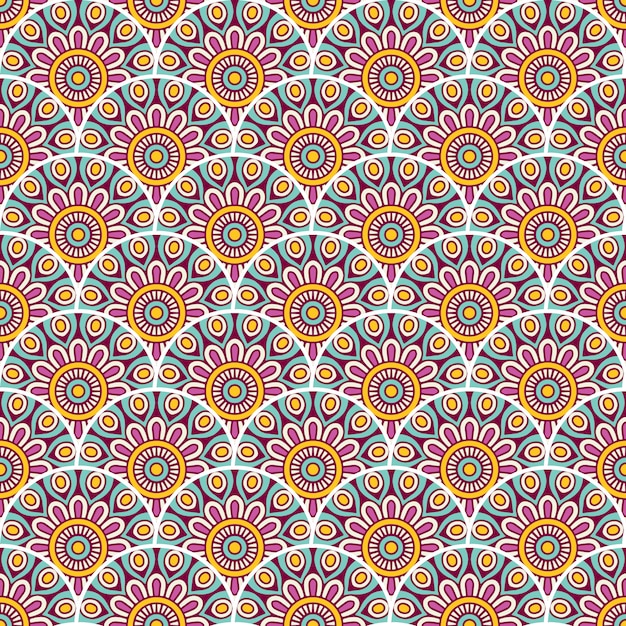 Colorful mandala seamless pattern illustration