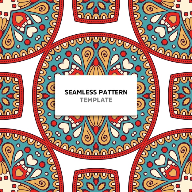 Colorful mandala seamless pattern