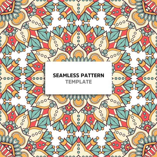 Colorful mandala seamless pattern