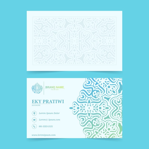 Vector colorful mandala style business card design