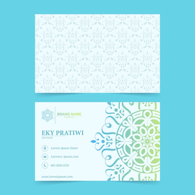 Vector colorful mandala style business card design