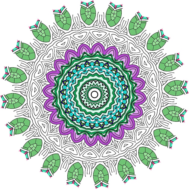 Colorful Mandala With Floral Ornament On A White Background. Decorative Isolated Motif For Design