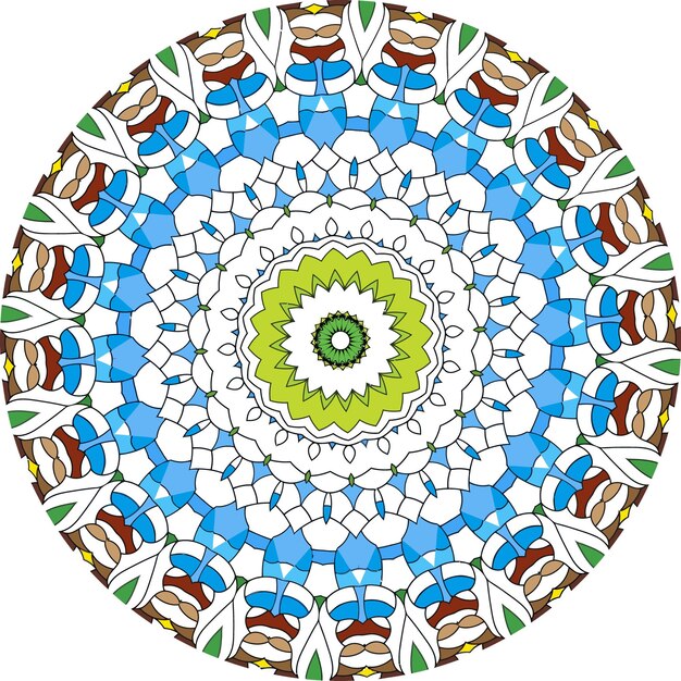 Vector colorful mandala with floral shapes. weave design elements.