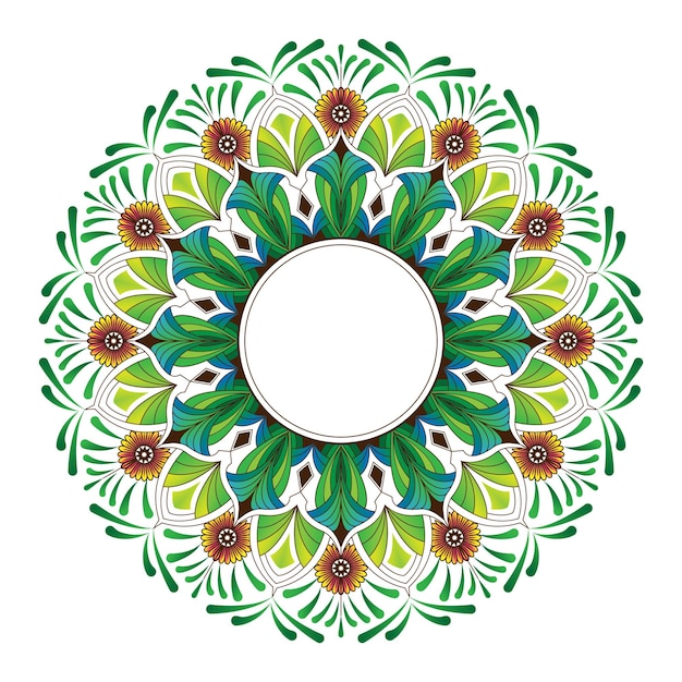 Colorful mandala with floral shapes