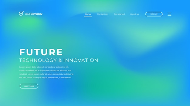 Colorful mesh gradient landing page template Abstract background