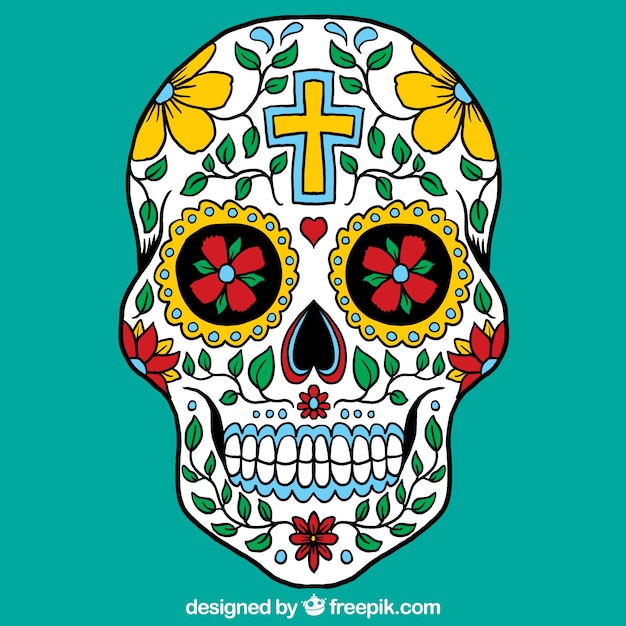 Colorful mexican skull