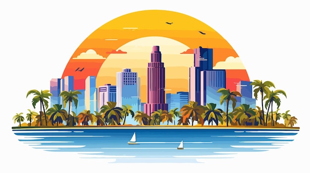 Vector colorful miami icon vector illustration