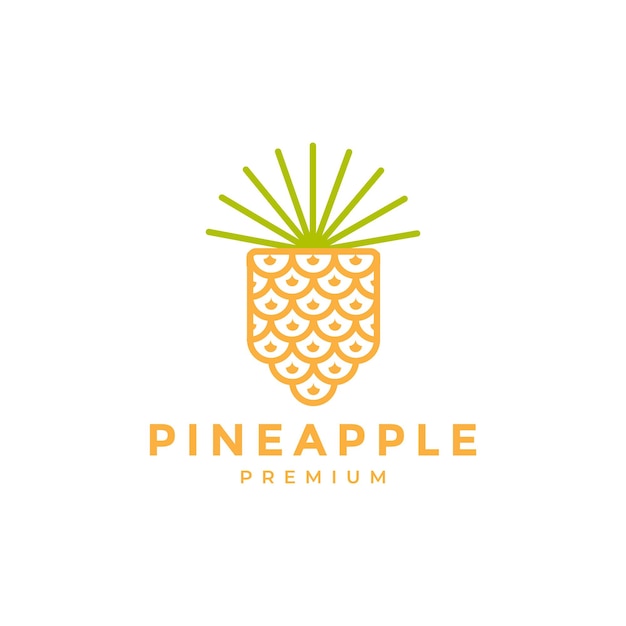 Colorful minimalist pineapple fruit logo design vector graphic symbol icon illustration creative