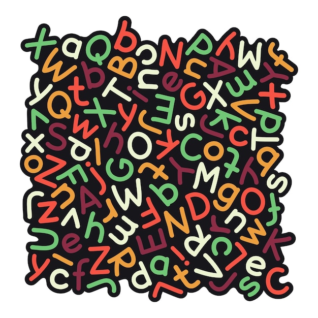 Colorful Mixed Alphabet Background