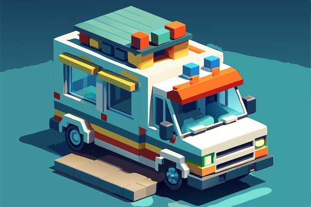 a colorful model of a food truck with a roof that says quot camper quot on the side