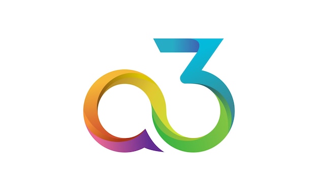 Colorful modern a 3 logo design