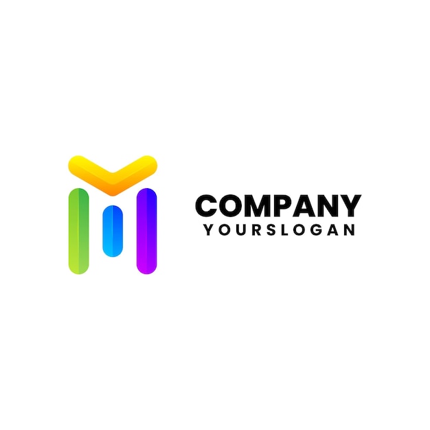 Colorful modern letter m logo design