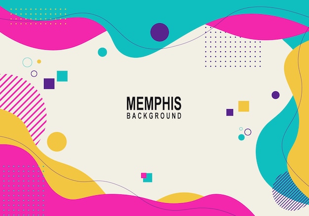 Colorful modern memphis background Vector illustration