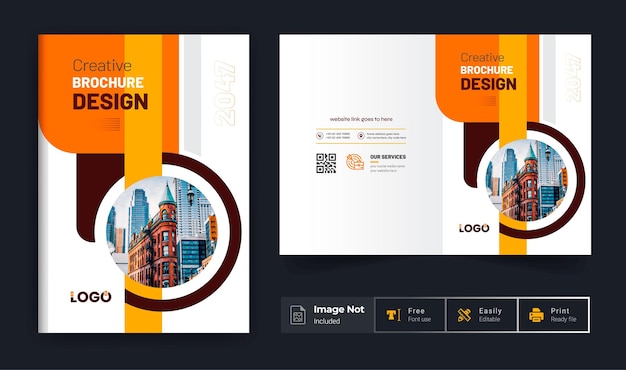 Colorful modern pages business brochure cover page design template for multipurpose use layout