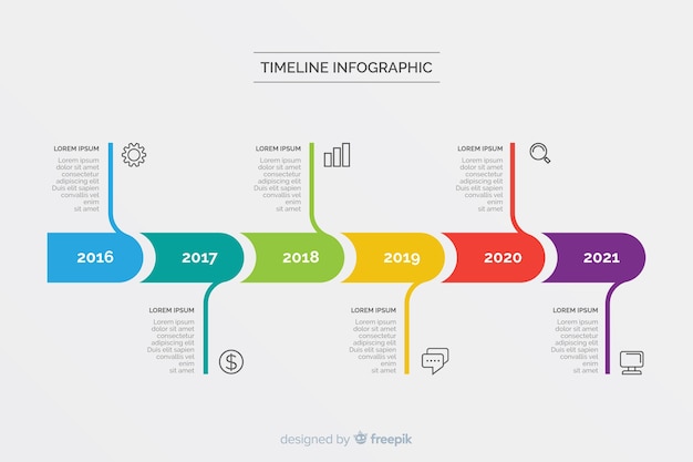 Colorful modern timeline infographic template