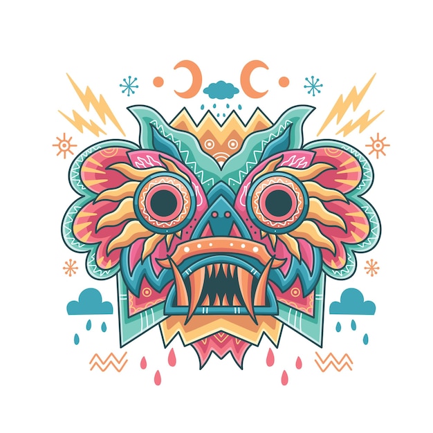 Colorful monster illustration design vector