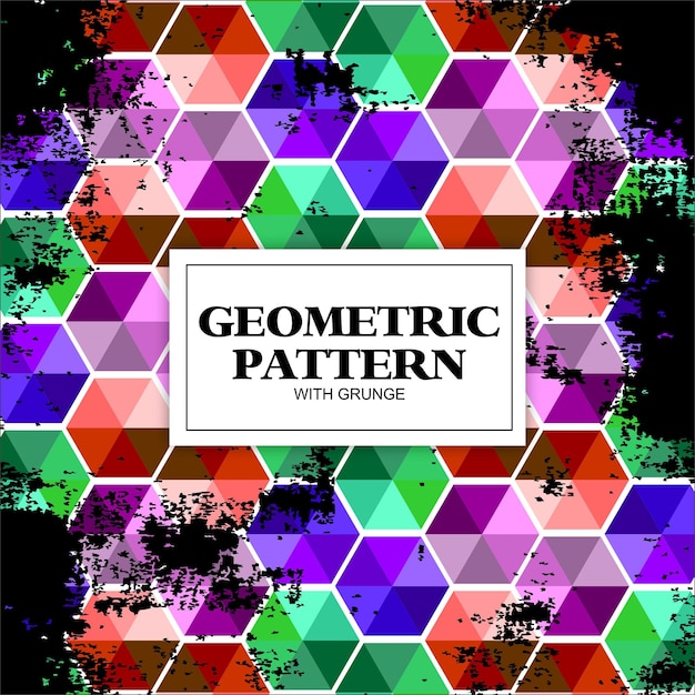 A colorful mosaic pattern with the word grunge on it