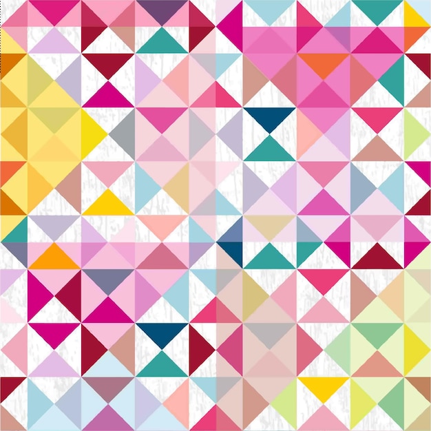 a colorful mosaic of squares with a pattern pf shapes