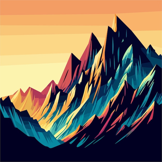 Colorful mountains vector 6