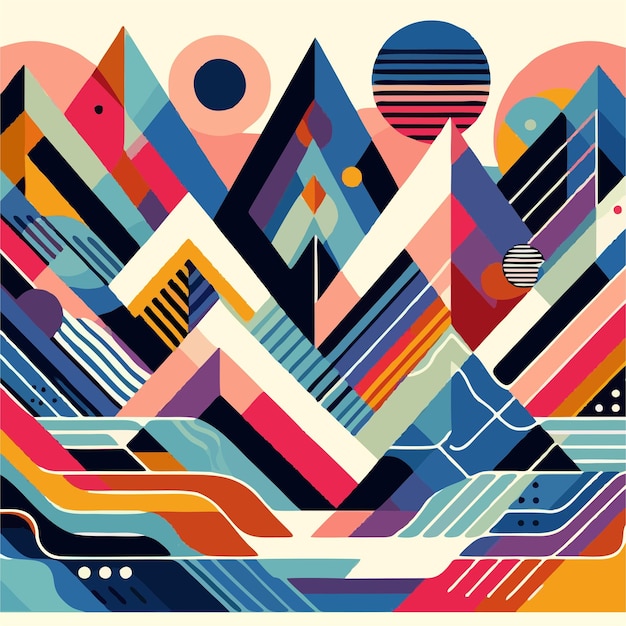 Colorful mountains vector