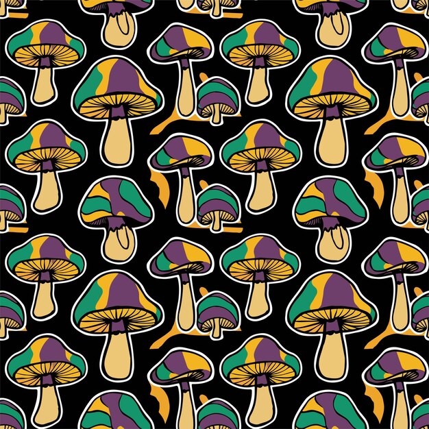 Vector colorful mushroom pattern