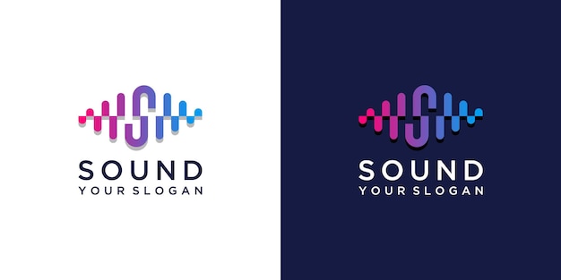 Colorful music sound logo with letter s design