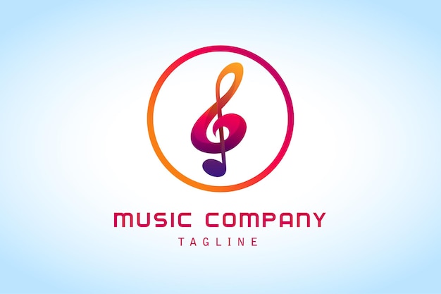 Colorful musical notes gradient logo for music company