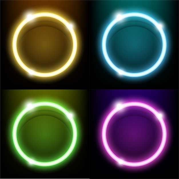 Colorful Neon Light Circle Ring