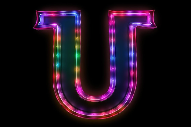 a colorful neon sign that says u and u on it