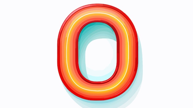 Vector colorful neon sign with the letter o on it