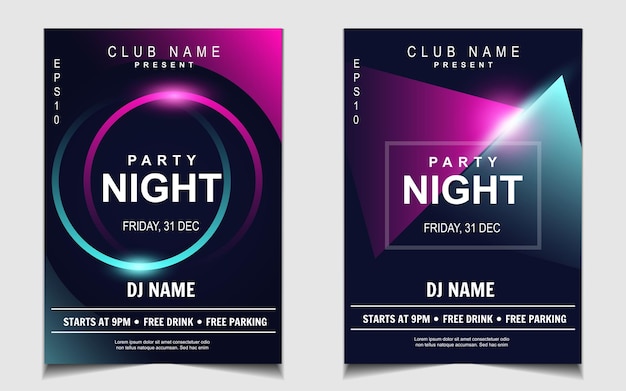 Colorful night dance party music flyer or poster design