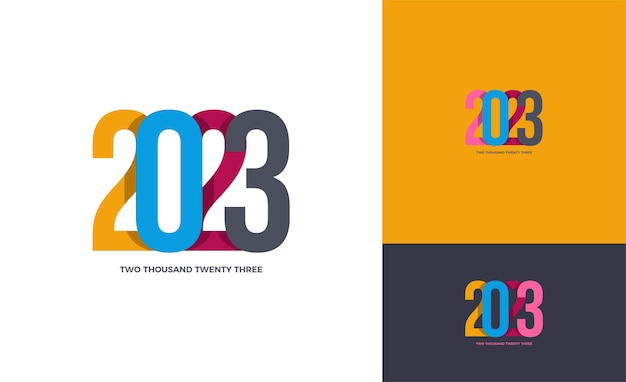 Colorful number 2023 for happy new year celebration