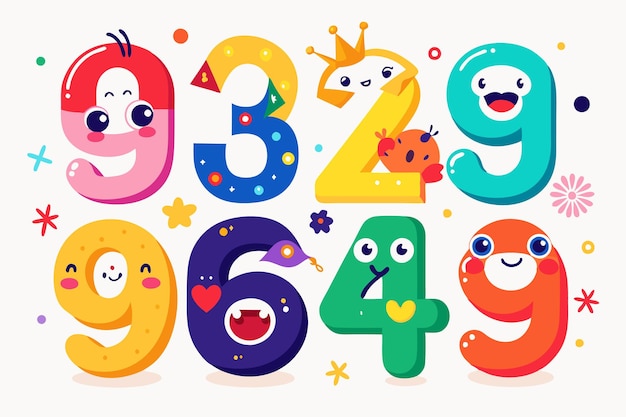 colorful numbers doodle